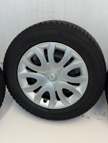 Org. Renault Clio stalen velgenset winterbanden 185/65R15, Gebruikt, 16 inch, Banden en Velgen, Personenwagen