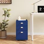 Kantoorkast Kökar op wielen 48x28x41 cm blauw [en.casa], Zakelijke goederen, Verzenden, Nieuw in verpakking