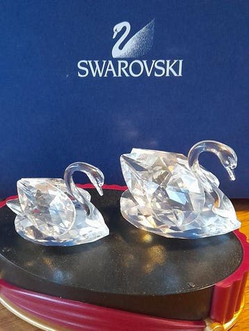 Swarovski - Beeldje - Zwaan groot en middel - Kristal