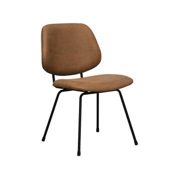 Stoel Bello | Cognac | Micro Suede | Zwart Metalen Frame | 2, Verzenden, Nieuw in verpakking