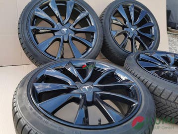 Velgen Tesla 3 Lift 19 235 40 19 Continental Winter, super, Verzenden, Gebruikt, Banden en Velgen