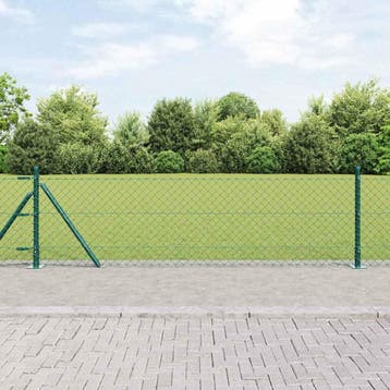 vidaXL gaashek met betonnen voetstuk 25 x 0,4 m PVC-Coated, Verzenden, Nieuw, IJzer