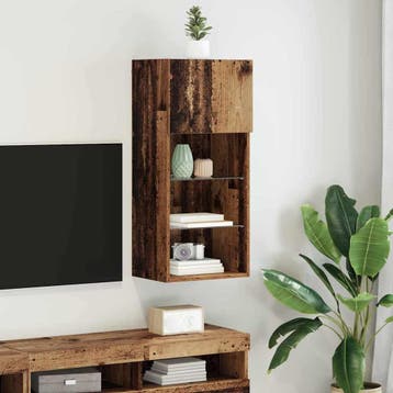 vidaXL Wandgemonteerd tv-meubel 40,5 x 30 x 90 cm Oudhout, Huis en Inrichting, Kasten | Televisiemeubels, Minder dan 50 cm, Verzenden