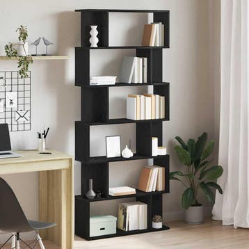 vidaXL Boekenkast Zwart Eiken 80x24x190,5 cm Engineered Wood, Huis en Inrichting, Kasten | Boekenkasten, Verzenden, Nieuw, Overige houtsoorten