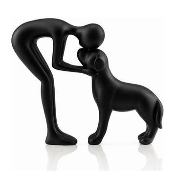 sculptuur, Dog & Owner Figurine – Artistic Symbol of Human &