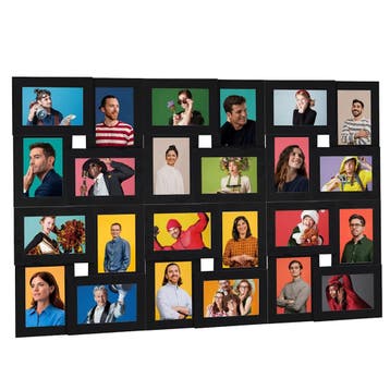 vidaXL Fotolijst voor 24x(13x18 cm) foto MDF zwart, Verzenden, Nieuw