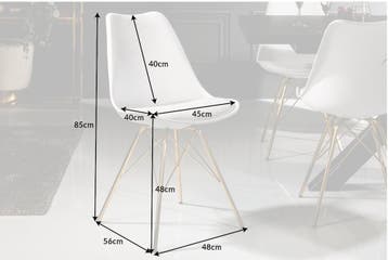 Design stoel SCANDINAVIA MEESTERSTUK witgouden poten - 41698, Huis en Inrichting, Ophalen of Verzenden, Nieuw