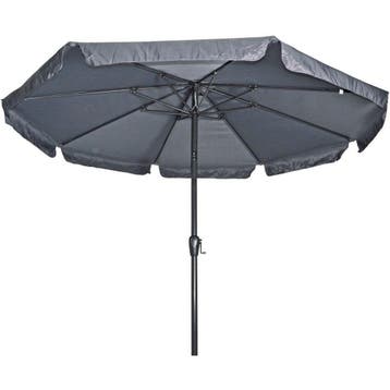 Libra parasol met volant grijs 3 m, Ophalen of Verzenden, Nieuw, Grijs