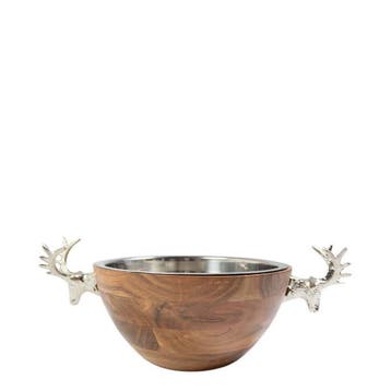 Champagne Koeler hert hout zilver 22x51x34cm, Verzenden, Nieuw