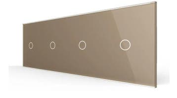 Livolo | Goud | Touch Dimmer Wisselschakelaar | 1+1+1+1 |, Ophalen of Verzenden, Nieuw, Schakelaar