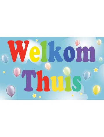 Vlag Welkom Thuis - 90x150cm, Hobby en Vrije tijd, Ophalen of Verzenden, Nieuw