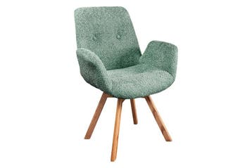 Draaistoel BALTIC, 360° draaibaar, bouclé mint met, Huis en Inrichting, Stoelen, Ophalen of Verzenden, Nieuw