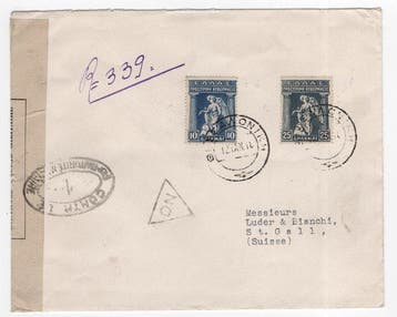 Griekenland 1917/1917 - Griekenland 2 aangetekende brief -, Gestempeld