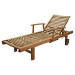 Comfort lounger ligbed verstelbaar teak, Tuin en Terras, Ligbedden, Ophalen of Verzenden, Nieuw, Teakhout