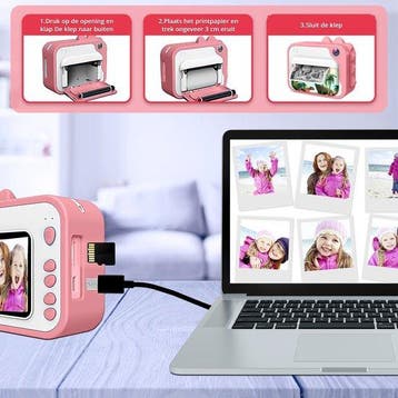 2dekans | K&L® 3 IN 1 Digitale Kindercamera + Instant print, Ophalen of Verzenden, Zo goed als nieuw