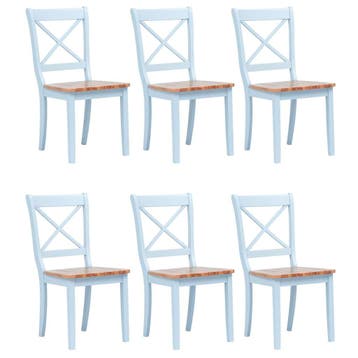 vidaXL Eetkamerstoelen 6 st massief rubberwood grijs en, Verzenden, Nieuw, Grijs
