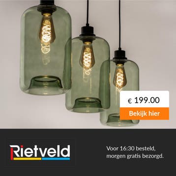 Rietveld-Hanglampen-Groen-Glas, Verzenden, Nieuw