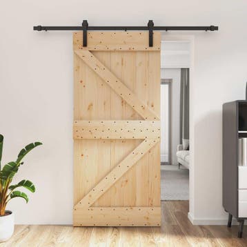 vidaXL Schuifdeur 95 x 210 cm Massief Grenenhout, Verzenden, Nieuw