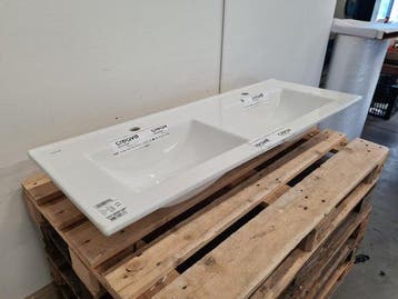 Wastafel 121 x 46 cm keramiek vrijhangend, Ophalen of Verzenden, Nieuw, Bad