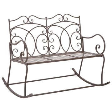 vidaXL Tuinbank 104 cm ijzer antiekbruin, Tuin en Terras, Tuinbanken, Verzenden, Nieuw, Metaal