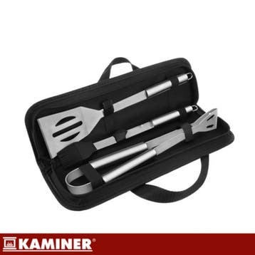 Kaminer Barbecue set met tang, spatel en borstel in stevi..., Ophalen of Verzenden, Nieuw