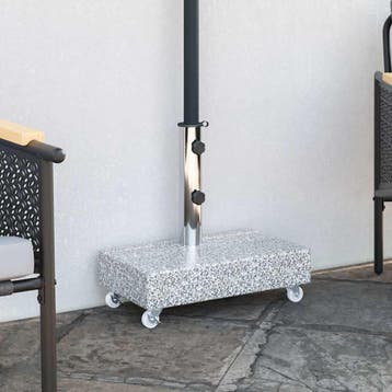 vidaXL Parasolvoet 45x25x8 cm graniet lichtgrijs, Verzenden, Nieuw, Minder dan 1 meter, Parasolvoet