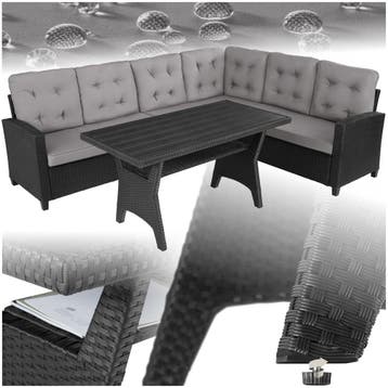 Wicker loungeset Catania - zwart, Verzenden, Nieuw