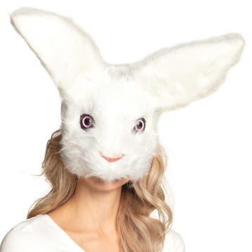 Pluche masker Konijn (wit), Verzenden