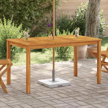 vidaXL Tuintafel 140x80x74 cm massief acaciahout, Verzenden, Nieuw, Hout