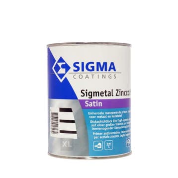 Sigmetal Zinccoat Satin - Wit - 2,5 liter (LAKVERF), Wit, Nieuw, Ophalen of Verzenden, Lak