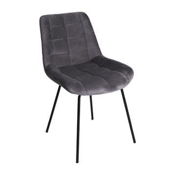 Eetkamerstoel velvet - grijs - 79x50x44 cm, Verzenden, Nieuw