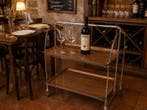 Trolley - Hout, Metaal - Vintage opvouwbare kar met planken