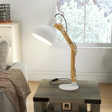 Verstelbare Bureaulamp met Klem en Bamboe Design, Verzenden, Nieuw