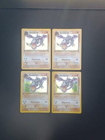 Pokémon - 4 Card - Aerodactyl First edition - WOTC - Fossil, Nieuw