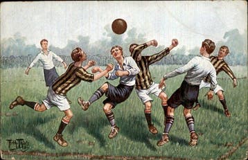 Italië - Fantasie, Illustrator - Arthur Thiele - Voetbal,, Gelopen