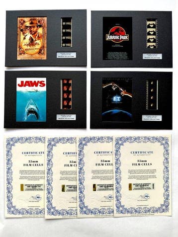 Steven Spielberg – Extremely rare Set of 4 Mounted 35mm Film, Nieuw