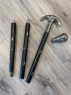 Wandelstok - Koper, Messing, Teakhout, 2 handvaten