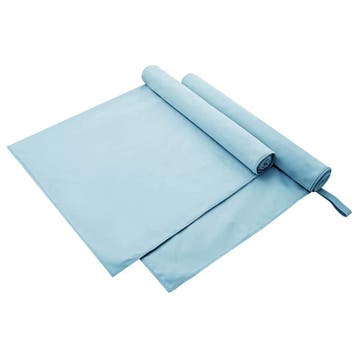 vidaXL Sporthanddoeken 2 st Blauw 180 x 90 cm Polyester en, Verzenden, Nieuw, Blauw