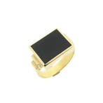 Gouden zegelring met onyx, Gebruikt, Overige kleuren, 20 of groter, Heer