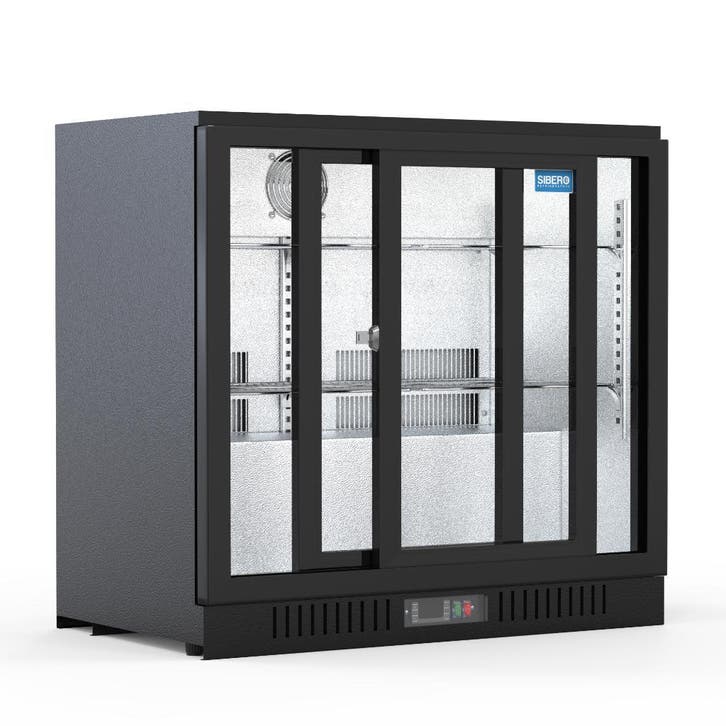 Horeca Bar Koelkast - 2 Schuifdeuren - Zwart - Glas Deur, Zakelijke goederen, Horeca | Keukenapparatuur, Nieuw in verpakking, Koelen en Vriezen