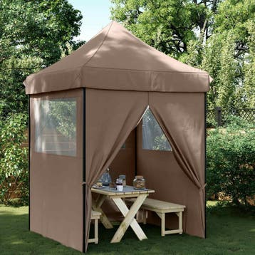 vidaXL Partytent 200 x 200 x 306 cm Bruin Oxford Stof, Verzenden, Nieuw, Partytent