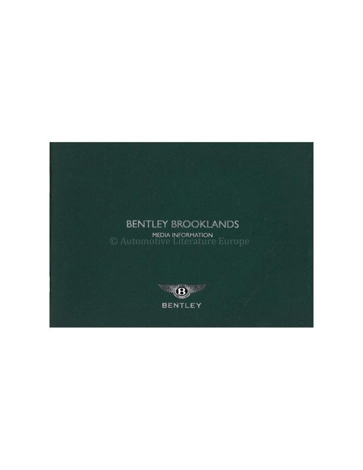 2007 BENTLEY BROOKLANDS MEDIA BROCHURE ENGELS, Boeken, Auto's | Folders en Tijdschriften