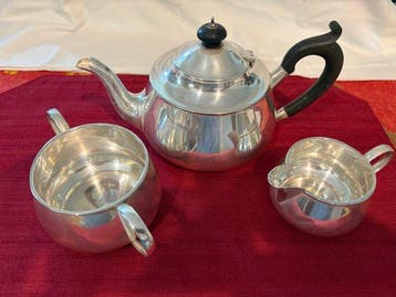 Theeservies (3) - .925 zilver - sterlingsilver, Antiek en Kunst