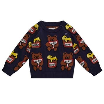 Guess Jacquard sweater logo all-over - 74 (6-9 maanden), Ophalen of Verzenden, Nieuw