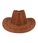 Cowboyhoed - Western hoed met stiksel onesize - Bruin, Nieuw