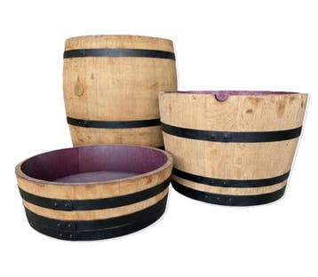 Set van 3 eikenhouten bloembakken - wijn en whiskyvaten, Ophalen of Verzenden, Nieuw
