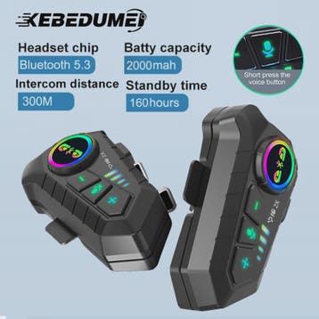 Motorhelm Intercom Systeem - Bluetooth 5.3 Headset voor 2 Mo, Verzenden, Nieuw