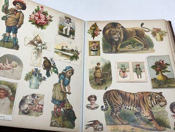 N/A - Victorian childs scrapbook with almost a 1000 19th