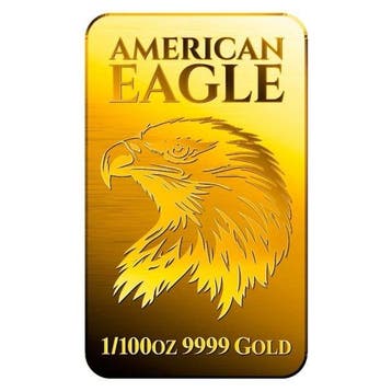 1/100 oz - Goud .999 - 1/100 oz 9999 Fine Gold Bar American