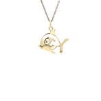 Gouden hanger vis 14 karaat, Verzenden, Zo goed als nieuw, Goud